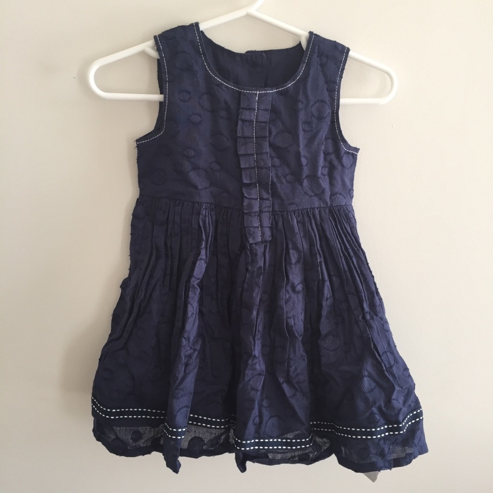 NWT EARLY DAYS NAVY PLEATED DRESS